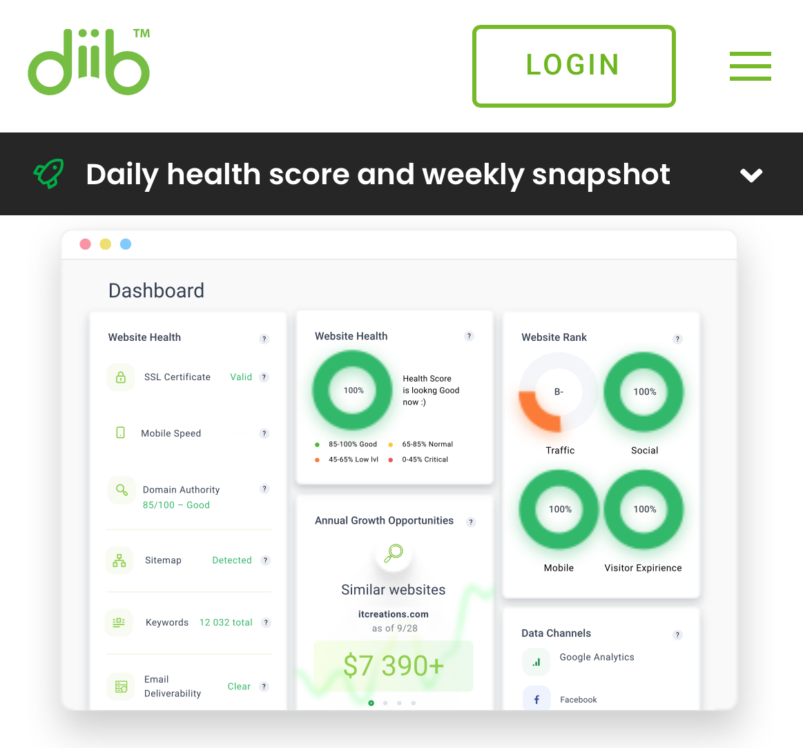 Diib: Local SEO Metrics Monitoring And Recommendation Tool